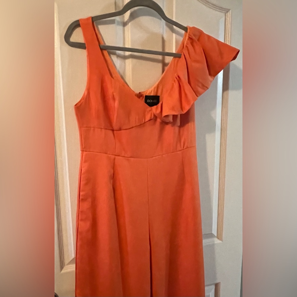 π 4 for $40 π DO+BE Orange Ruffle Jumpsuit - Picture 5 of 10